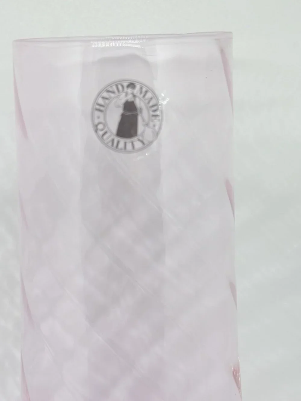2 Champagne Flutes In Pink Optic Glasses Vtg Ikea Konungslig Set Of Two 9.75